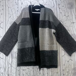 Lovestitch Gray Colorblock Open-Front Cardigan Sweater – S/M